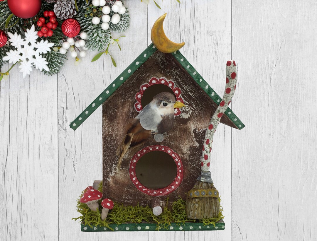 Little Witch Bird House Witchy Home Decor Yule Christmas Decoration ...