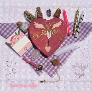 Altar de viaje de Eros, altar de Cupido, Afrodita, Venus, helenismo, brujería tradicional, vibraciones de brujas femeninas, santuario pagano rosa, ofrenda de la diosa
