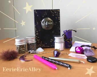Lunar Witch Travel Altar Kit- Moon Magic Pocket Alter Set- Purple Witchy Vibes Traditional Witchcraft La Lune Triple Goddess Neo Pagan Wicca