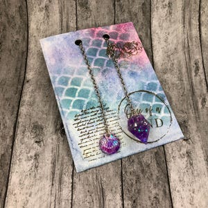 Péndulo de adivinación Seawitch, resina, radiestesia, herramientas de brujería, decoración de altar de bruja marina, vibraciones de bruja pagana, bonito regalo de brujas psíquicas paganas
