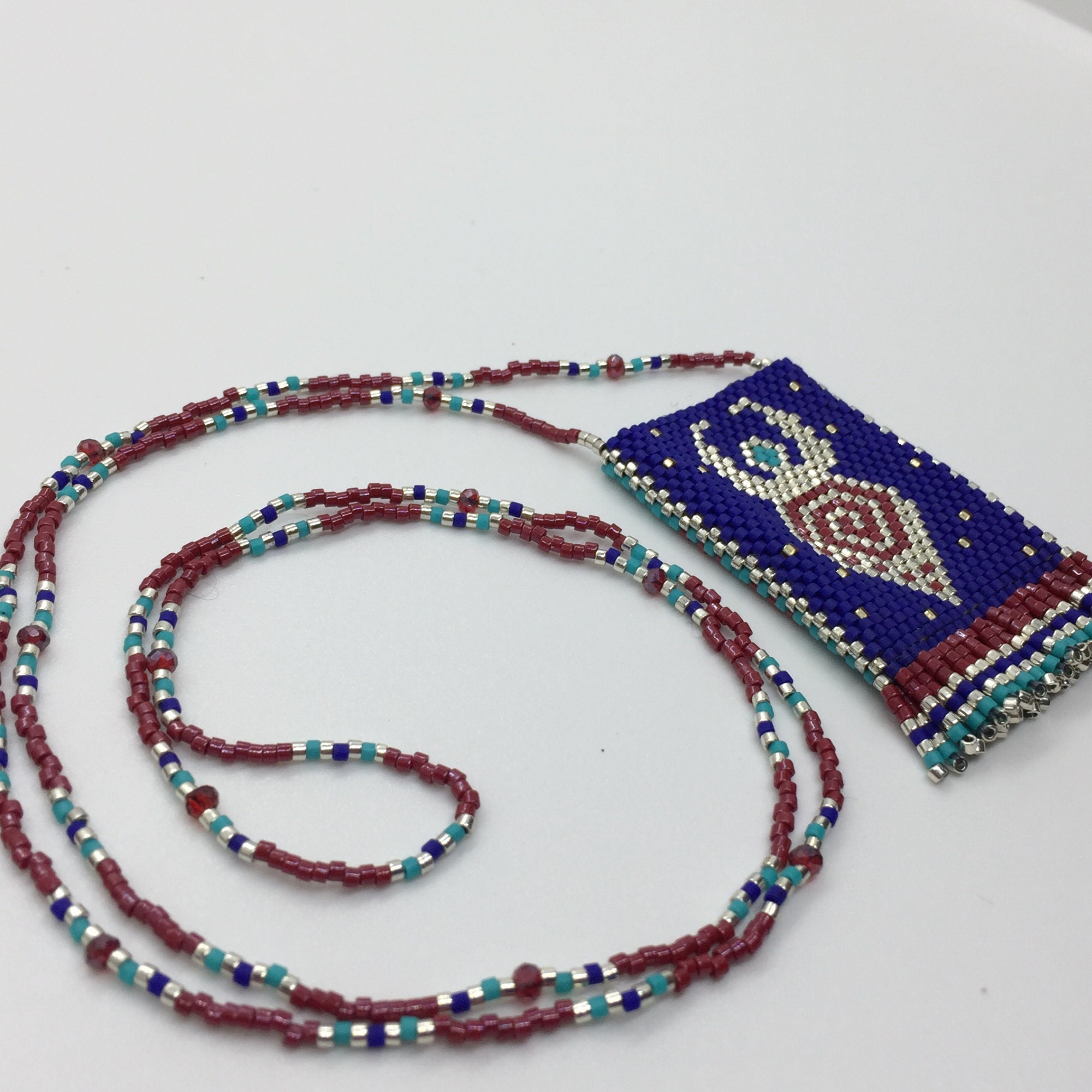 Spiral Goddess Beaded Medicine Bag Necklace Wiccan Amulet Etsy