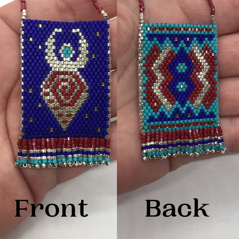 Spiral Goddess Beaded Medicine Bag Necklace Wiccan Amulet Etsy