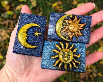 Witchy Celestial Match Box Sun and Moon Aesthetic Matches Pagan Witchcraft Wicca Altar Tool Unique Witch Alter Decor Cute Novelty Gift Idea