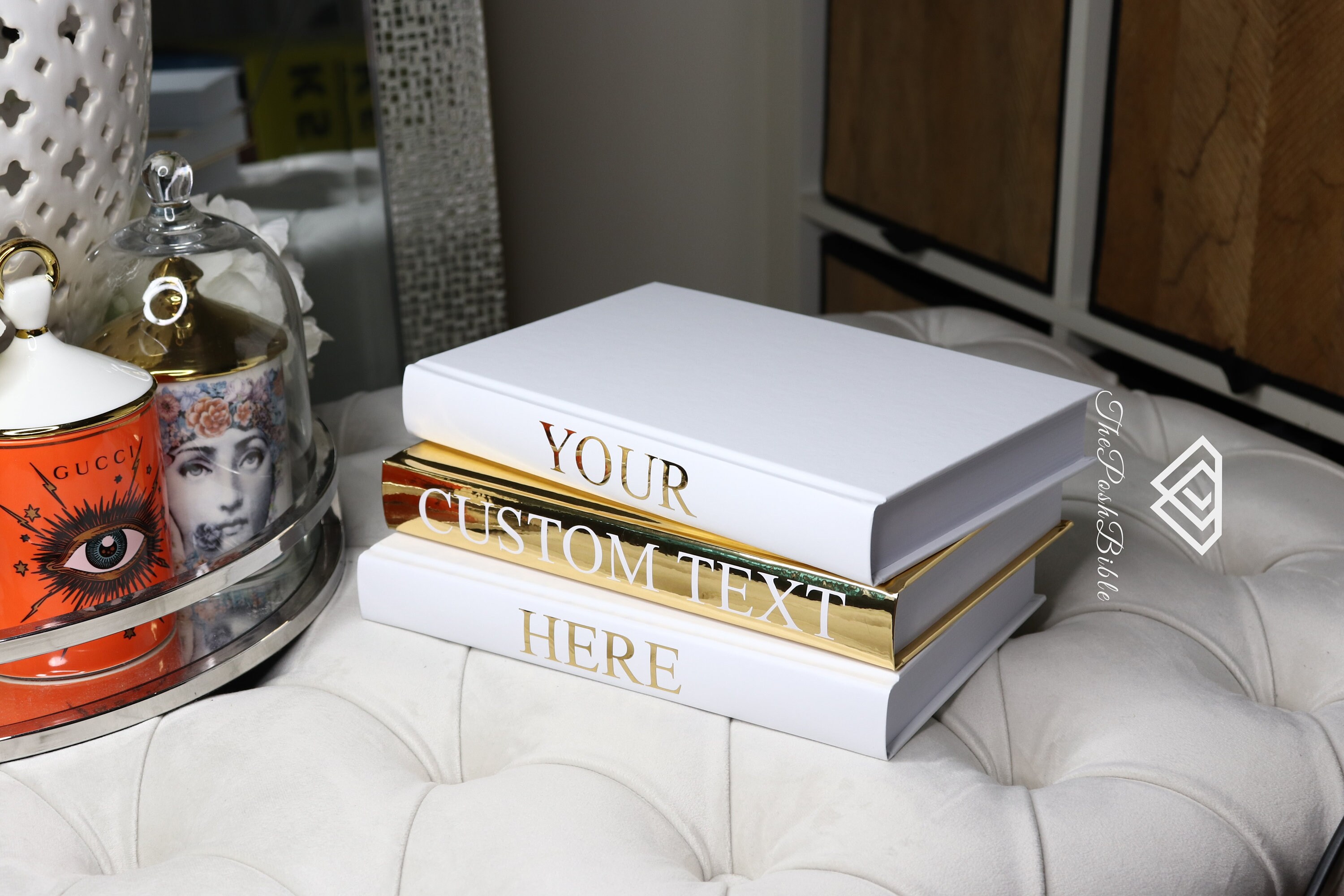 Custom Home Decor Books Luxury Stacked Fashion Coffee table Etsy