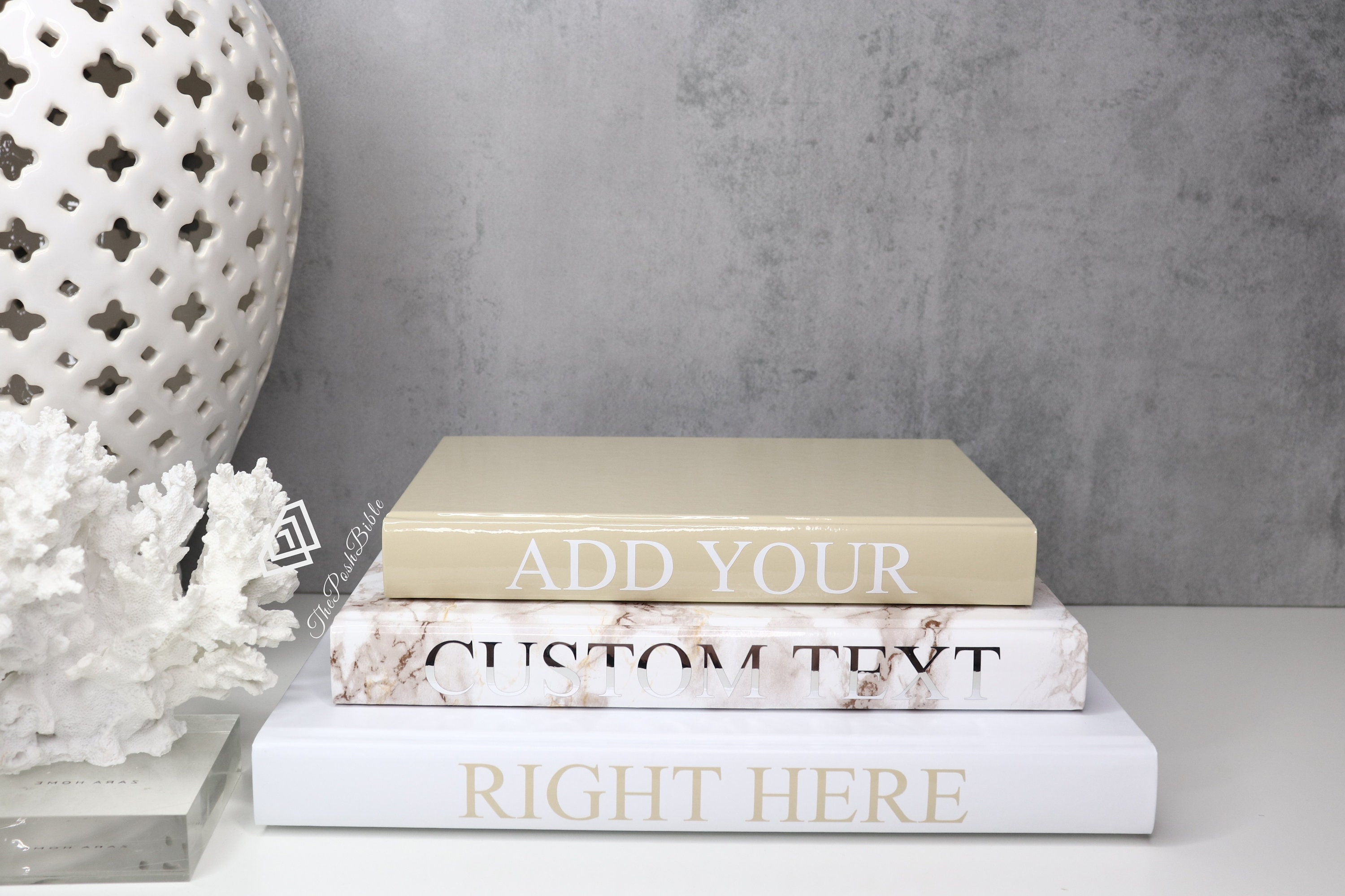 Custom Home Decor Books Luxury Stacked Fashion Coffee table Etsy