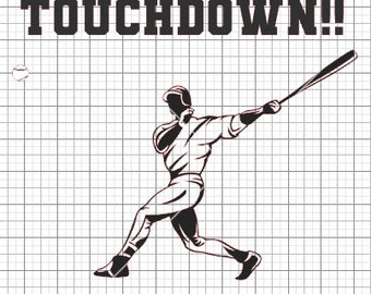 Touchdown Baseball SVG, lustige Sport-T-Shirt-Schnittdatei (PNG, SVG)