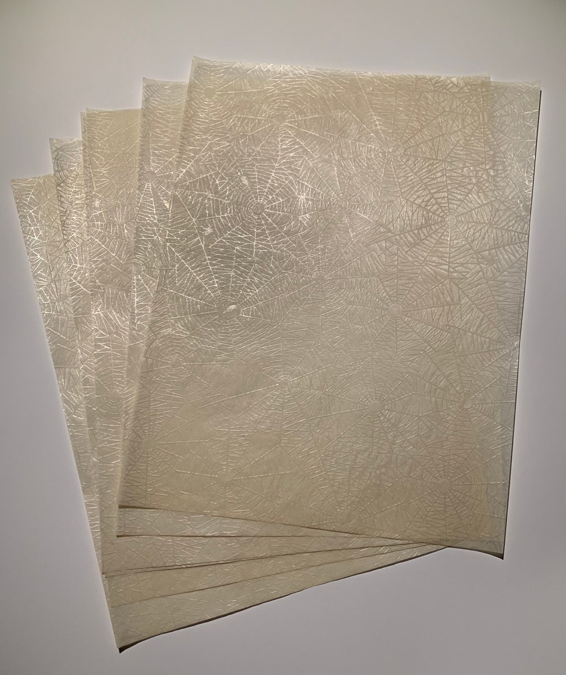 Spiderweb paper onion skin embossed vintage 12 sheets Etsy