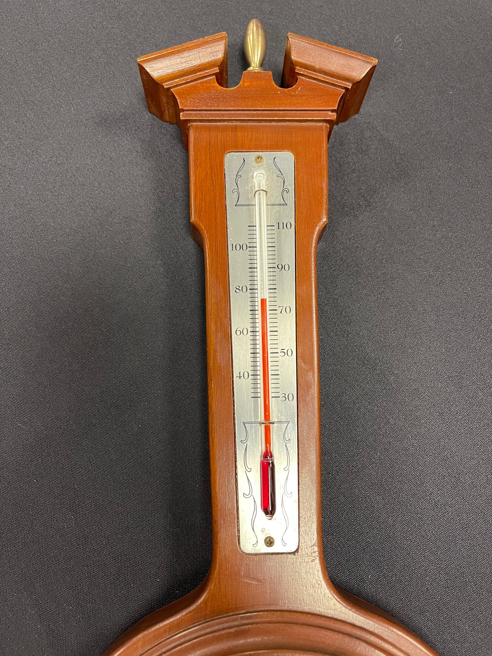 Taylor Instruments Brass Mahogany Glass Bezel Barometer Etsy