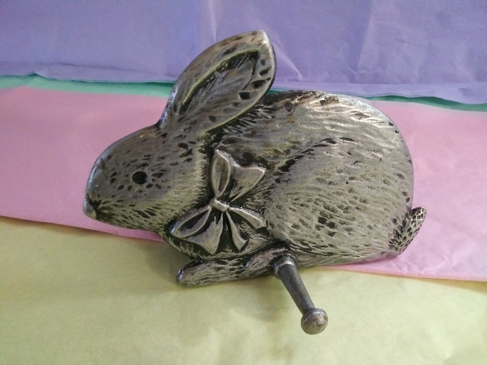 Easter Bunny Coat Hook Pewter Rabbit Hanger metal solid Etsy