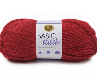 RED HEATHER Basic Stitch Anti-Pilling Yarn Wt 4 worsted acrylic machine wash and dry knit crochet fiber art DIY project supply (5890)