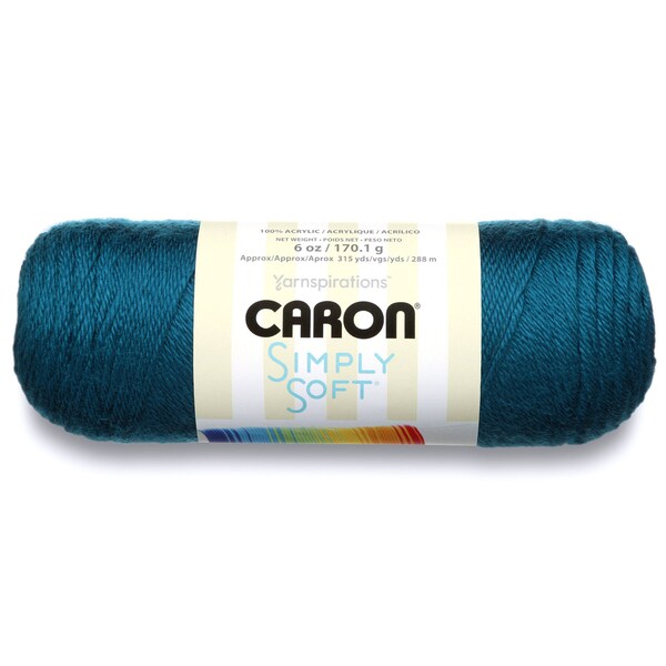 PAGODA blue green Caron Simply Soft Yarn Wt 4 worsted acrylic machine wash and dry knit crochet fiber art DIY project supply (7693)