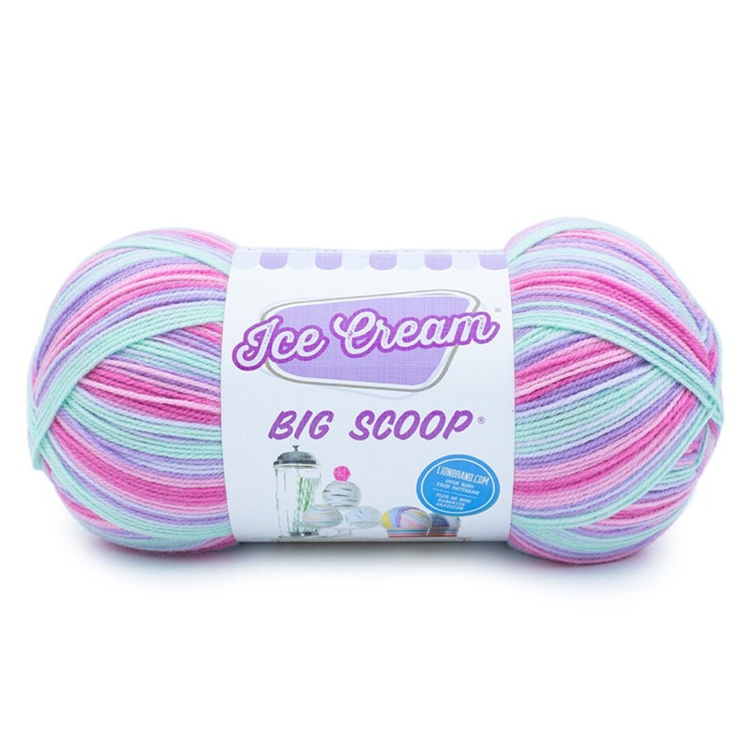 UNICORN Pink Green Purple Ice Cream Big Scoop Lion Brand Yarn Wt 3