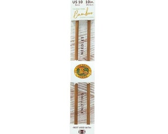 Lion Brand Knitting Needles bamboo 10 inch knit tool straight needles US Sizes: 7 (4.5mm), 8 (5mm), 9 (5.5mm), 10 (6mm)