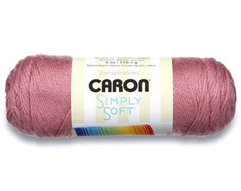 PLUM WINE pink Caron Simply Soft Yarn Wt 4 worsted acrylic machine wash and dry knit crochet fiber art DIY project supply (7776)