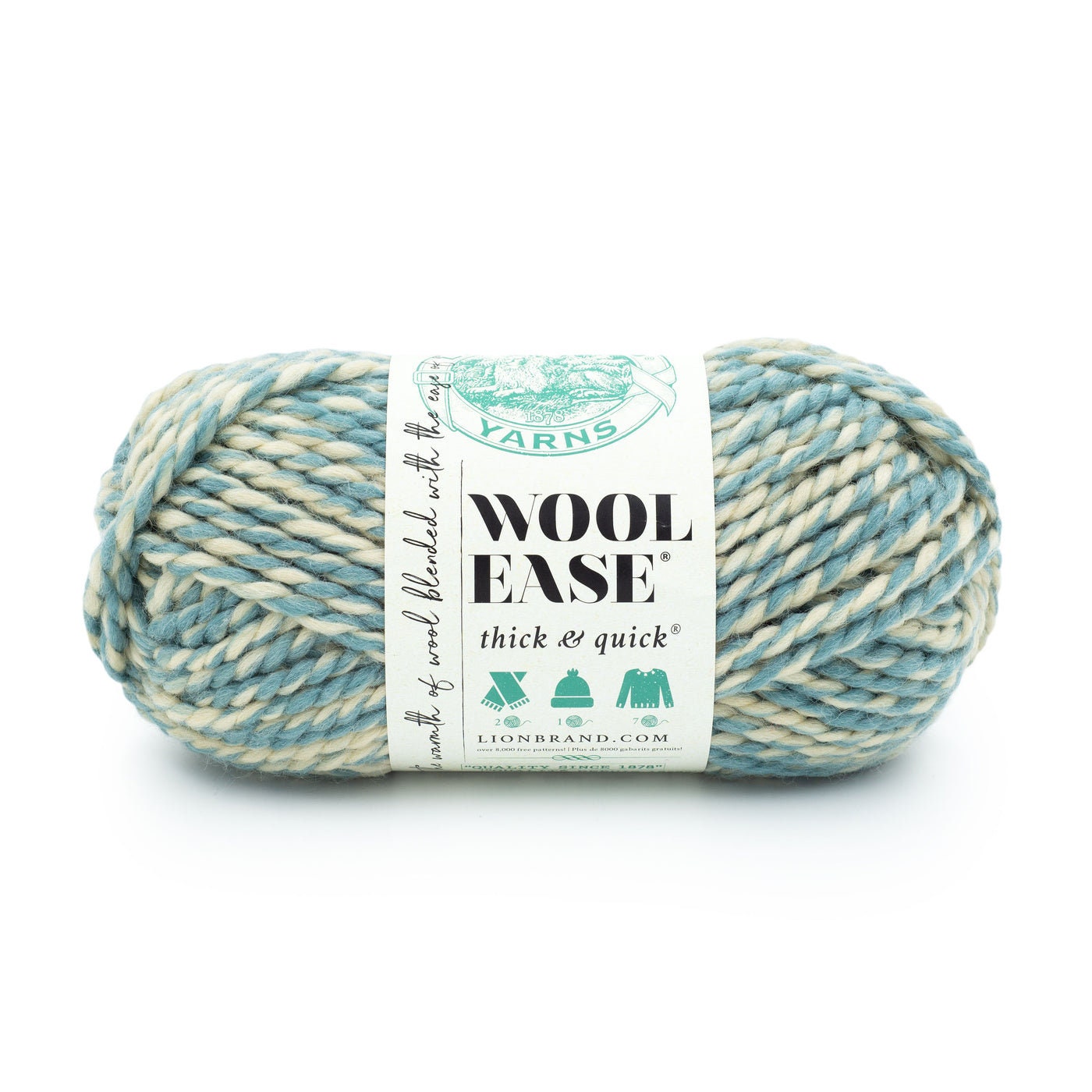 Lion Brand Wool Ease Thick & Quick Yarn - Grey Marble, 106 yds