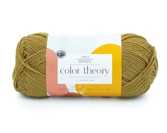 DIJON yellow green Color Theory Yarn Wt 4 worsted acrylic Lion Brand machine wash and dry knit crochet fiber art DIY project supply (7982)