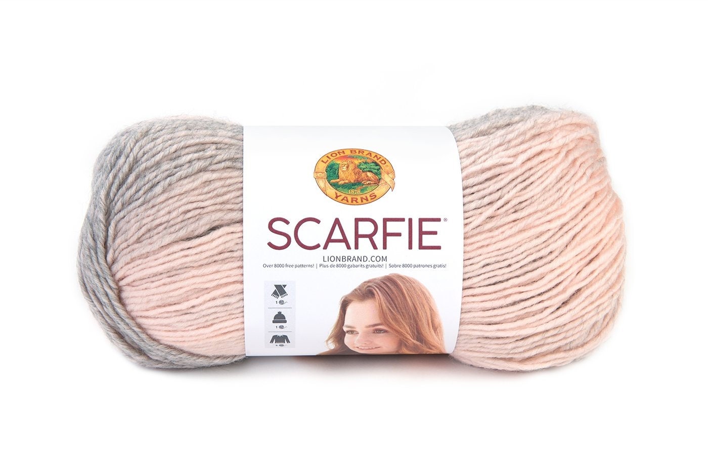 Scarfie Lion Brand Yarns 150g/5.3oz-312 Yds/285m Oxford/claret