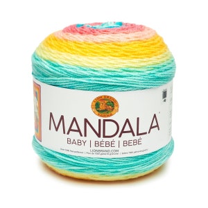 HONEYDUKES Lion Brand Mandala Baby Yarn Wt 3 light acrylic variegated machine wash & dry knit crochet fiber art DIY project supply