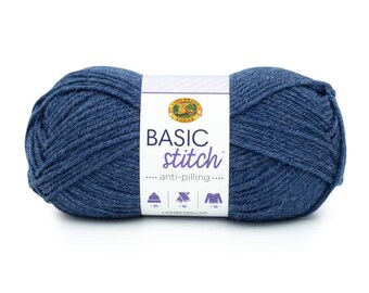 DENIM HEATHER blue Basic Stitch Anti-Pilling Yarn Wt 4 worsted acrylic machine wash and dry knit crochet fiber art DIY project supply (6718)