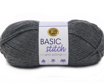 CHARCOAL HEATHER Basic Stitch Anti-Pilling Yarn Wt 4 worsted acrylic machine wash and dry knit crochet fiber art DIY project supply (5891)