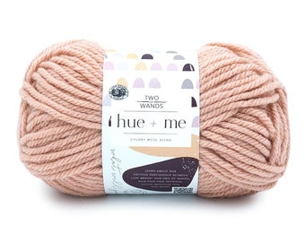 Hue + Me ROSE WATER pink Lion Brand Yarn Wt 5 bulky acrylic wool blend machine wash dry knit crochet fiber art diy project supply (5895)