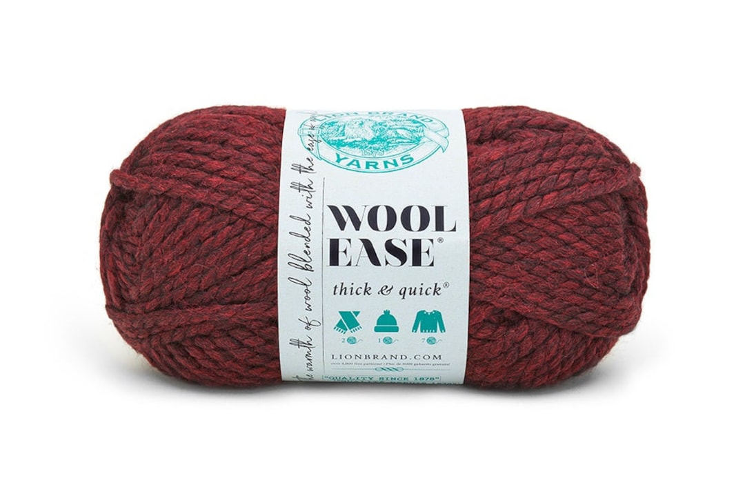 CLARET Red Purple Lion Brand Wool-ease Thick & Quick Yarn Wt 6