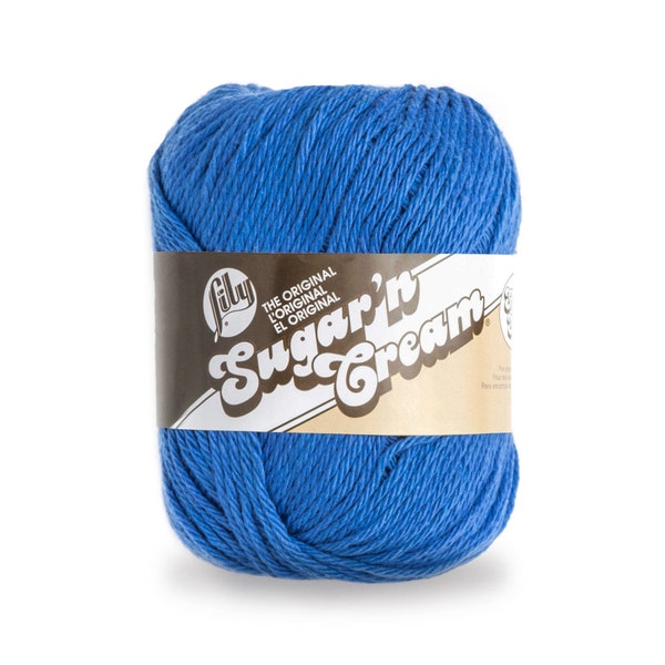 DAZZLE BLUE Lily Sugar'n Cream Super Size Yarn cotton Wt 4 worsted natural machine wash dry knit crochet washcloth eco-friendly (7761)