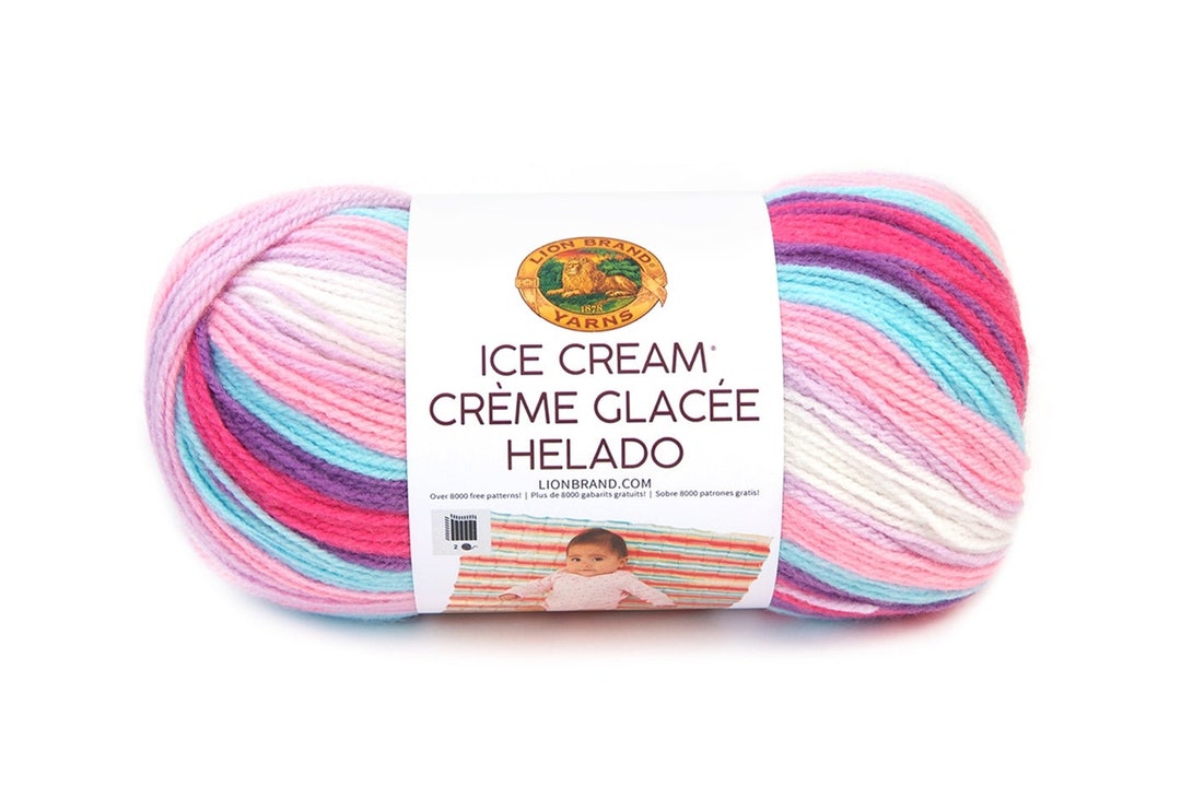 Lyons Made Raspberry Ripple RASPBERRY RIPPLE Ice Cream Lion Brand Yarn Wt 3 Acrylic - Etsy