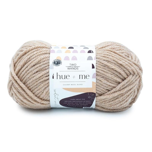 Hue + Me DESERT tan beige Lion Brand Yarn Wt 5 bulky acrylic wool blend machine wash dry knit crochet fiber art diy project supply (5894)