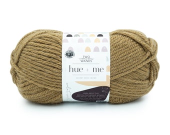 Hue + Me TOAST brown tan Lion Brand Yarn Wt 5 bulky acrylic wool blend machine wash dry knit crochet fiber art project supply (7393)