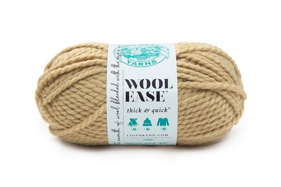 PEANUT Tan Lion Brand Wool-ease Thick & Quick Yarn Wt 6 Super Bulky Wool  Blend Machine Wash Dry Knit Crochet Fiber Art Supply 7407 