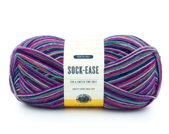 BRAMBLE magenta pink blue Lion Brand Sock Ease Yarn Wt 1 Super Fine fingering wool blend machine wash dry knit crochet fiber art DIY supply