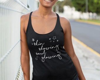 Skin Showing Soul Glowing Tank - White Ink on your choice of tank - Free Shipping