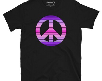 Peace Symbol T-shirt - Unisex Athletic Cut - Purple and pink on your choice of t - Free Shipping