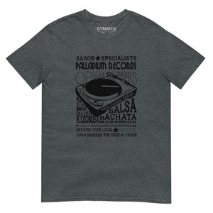 Sabor Stylists, Palladium T-shirt - Unisex Athletic Cut - Black on dark or light heather - Free Shipping