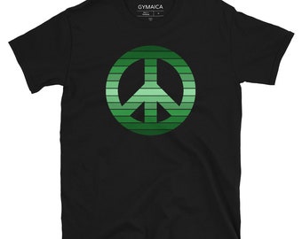 Peace Symbol T-shirt - Unisex Athletic Cut - Green Ombré on your choice of t - Free Shipping