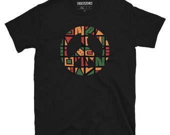 Peace Symbol T-shirt - Unisex Athletic Cut - Heritage Pattern on your choice of t - Free Shipping