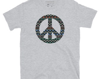 Peace Symbol T-shirt - Unisex Athletic Cut - Heritage Multi on your choice of t - Free Shipping