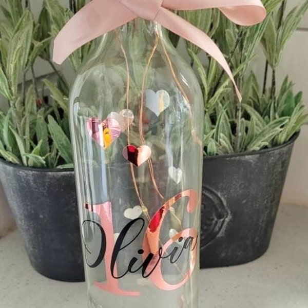 personalised Light up birthday bottle/ 18th birthday gift/ 16/ 21/ 30th/40th/ 50th/60th/70th/ 80th/ 90th/ 100 wine bottle, ideal gift