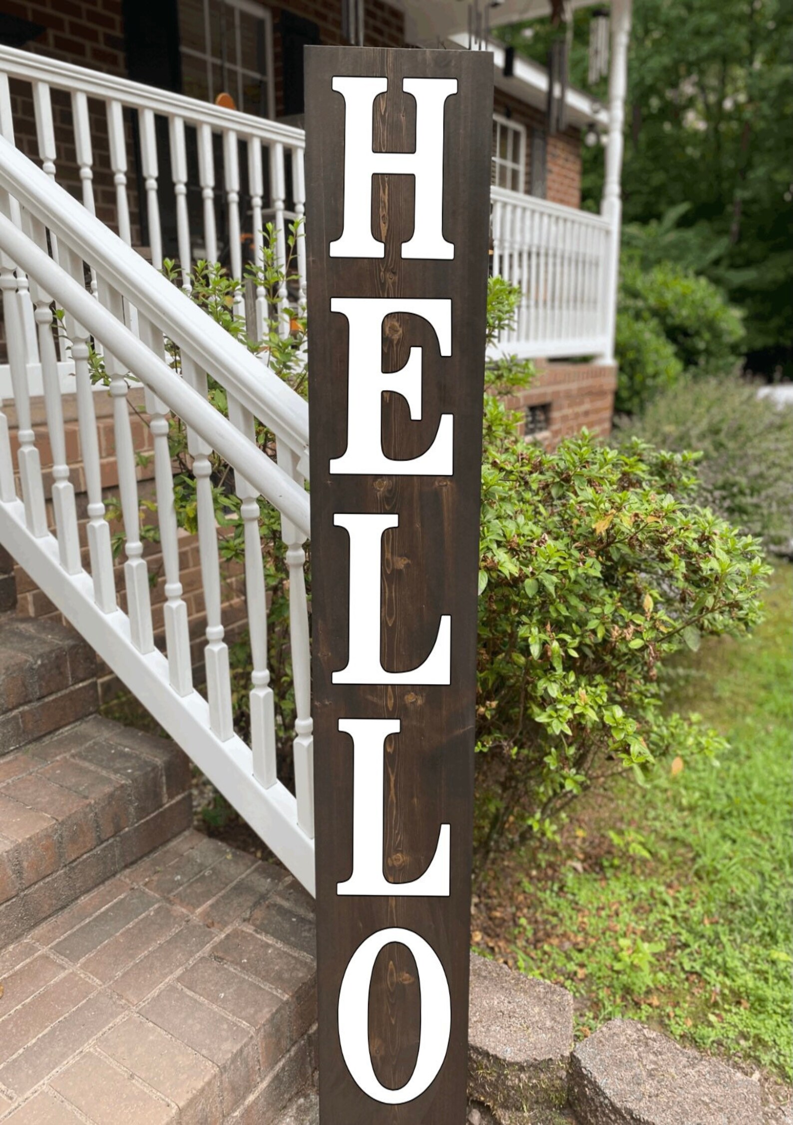 Hello Porch Sign Porch Leaner Wood Sign Front Door Sign Etsy