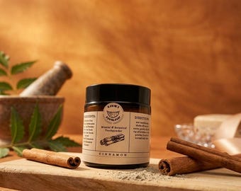 Cinnamon Herbal Toothpowder: Vegan, Remineralizing, Fluoride Free All in One Tooth and Gum Solution
