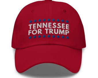 Tennessee For Trump Dad Hat - Embroidered Baseball Cap - Republican Trump 2024 Gift