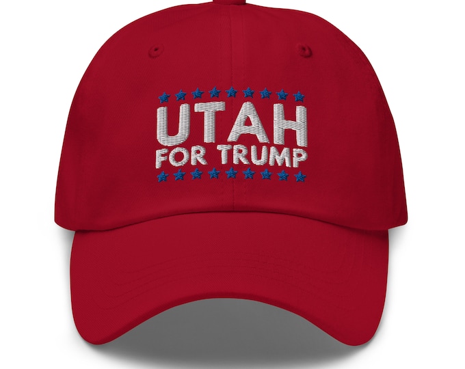 Utah For Trump Dad Hat - Embroidered Baseball Cap - Republican Trump 2024 Gift