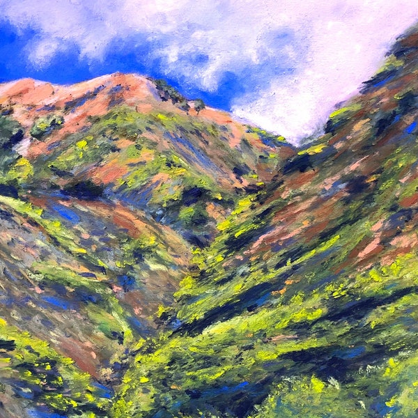 Digitale herunterladbare Dateien von Original Pastell Gemälde - Big Sur Canyon - Verkauft von Künstler