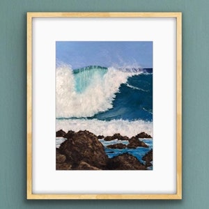 Digital Downloadable Files of Original Pastel Painting - Maui Wave, Maui, Hawaii - Sold by Artist