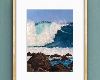 Digital Downloadable Files of Original Pastel Painting - Maui Wave, Maui, Hawaii - Sold by Artist