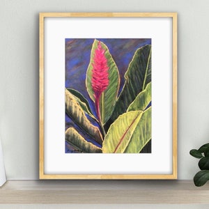 Digital Herunterladbare Dateien - Von Original Pastell Gemälde - Ginger Flower, Kauai - Verkauft vom Künstler