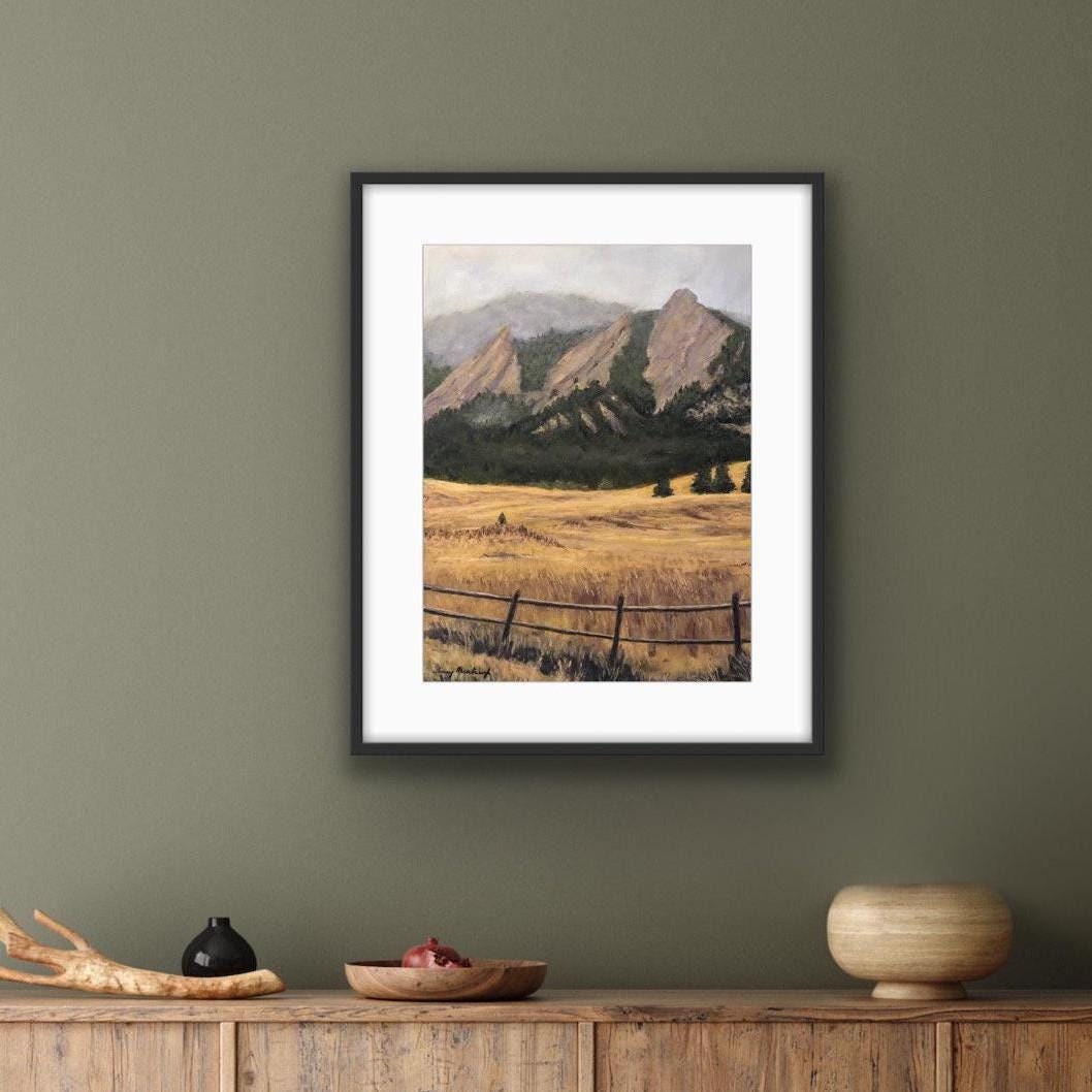 Digital File of Original Painting in Pastel - Flatirons, Boulder Colorado - Sold by Artist