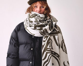 Designer merino kerchief |  Designer oversized scarf