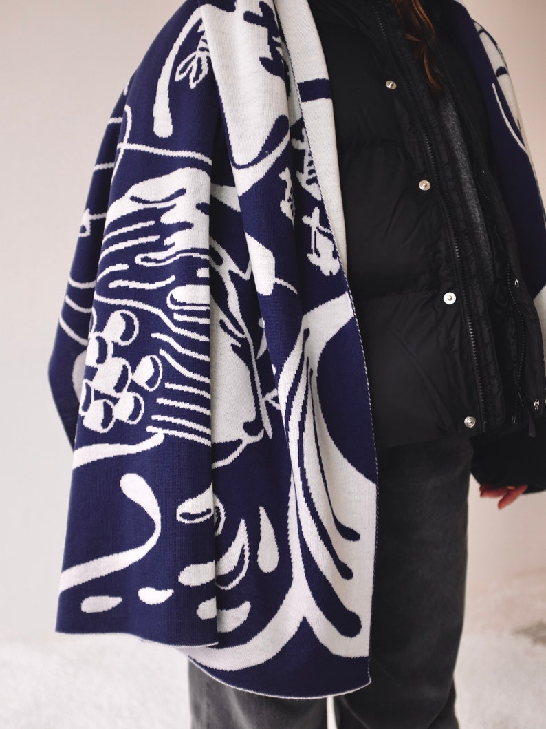 Designer merino kerchief Designer oversized scarf image 5
